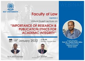 A guest lecture on “Importance of Research & Publication Ethics for Academic Integrity”
